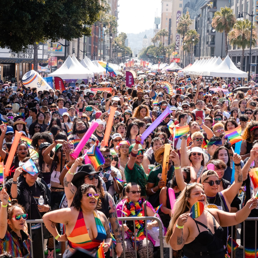 LA Pride parade on Hollywood Boulevard