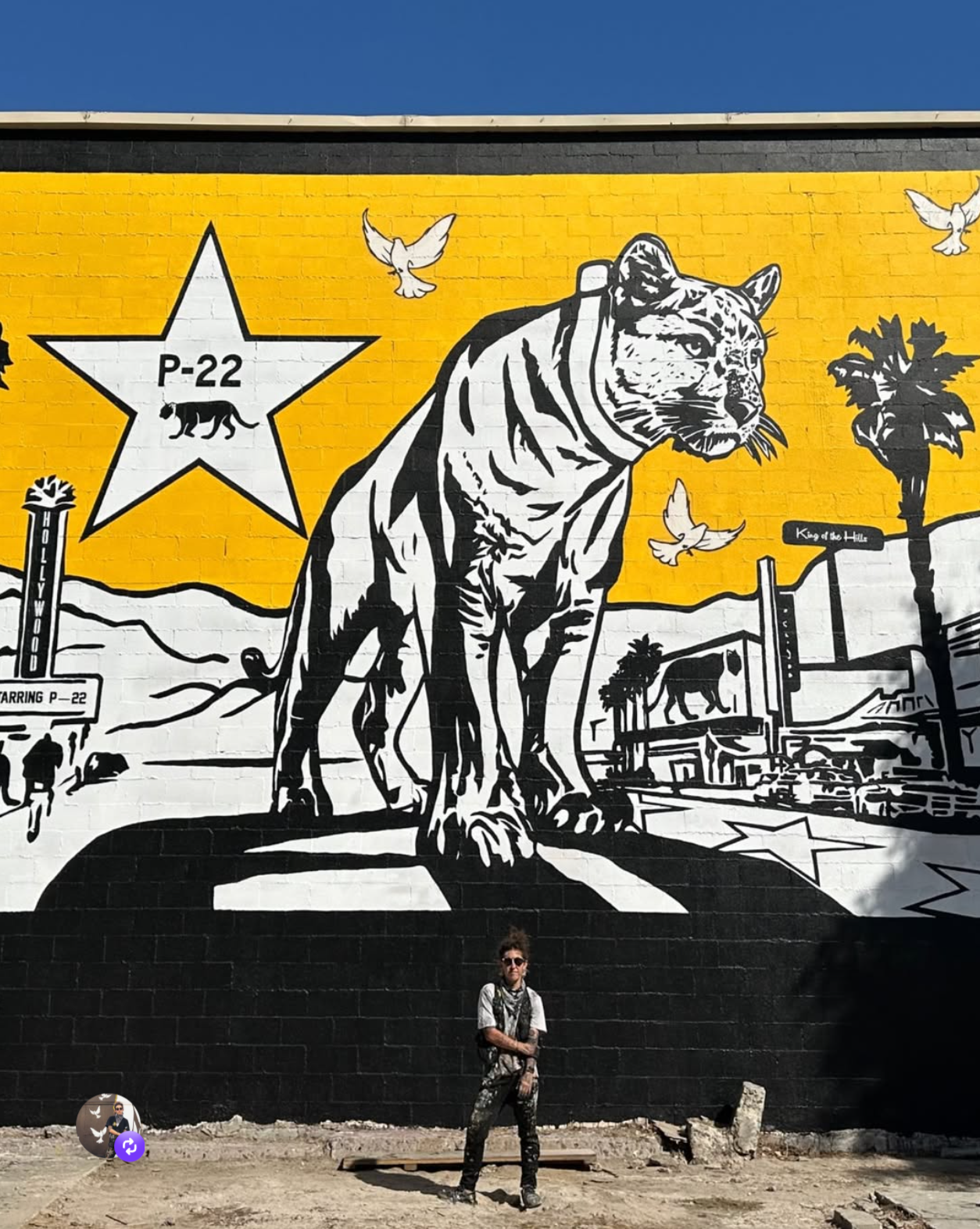 P-22 Mural by Corie Mattie at 6411 Hollywood Blvd