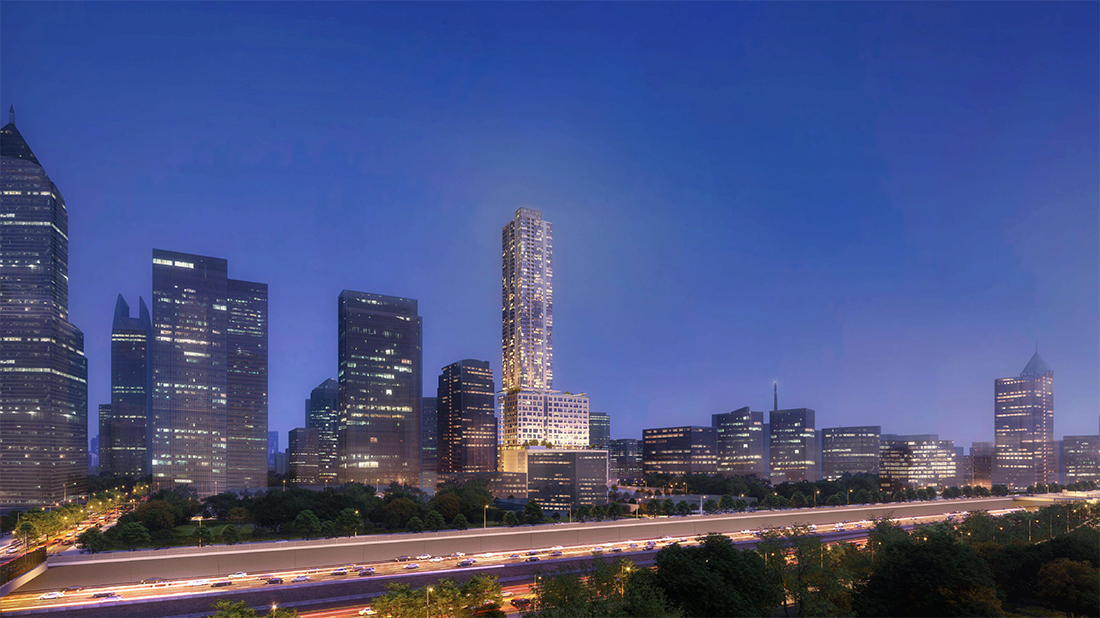 A view of the proposed 1072 West Peachtree from the Connector.