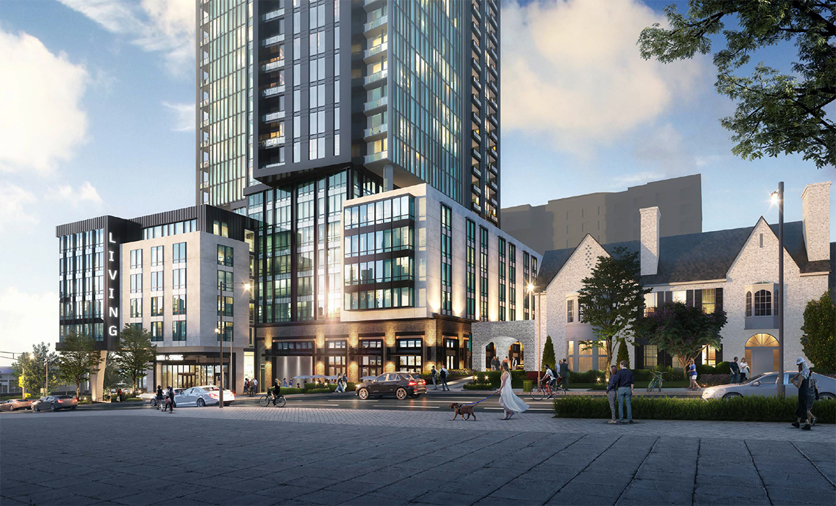 This rendering shows what the new towers could look like alongside the existing building.